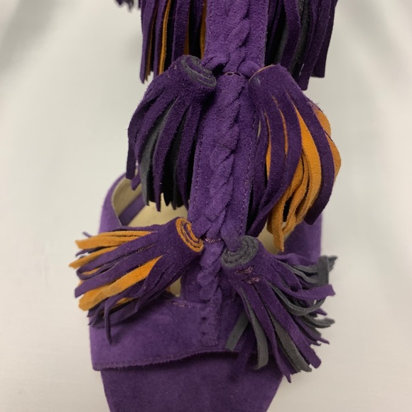 SOLD  | Jimmy Choo Mindy Fringe Sandal Heel Purple - Picture 7 of 7